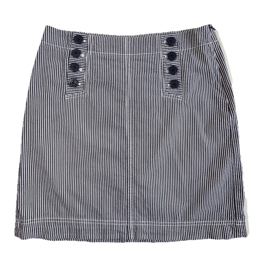 Talbots Navy and White Pinstripe Pencil Skirt